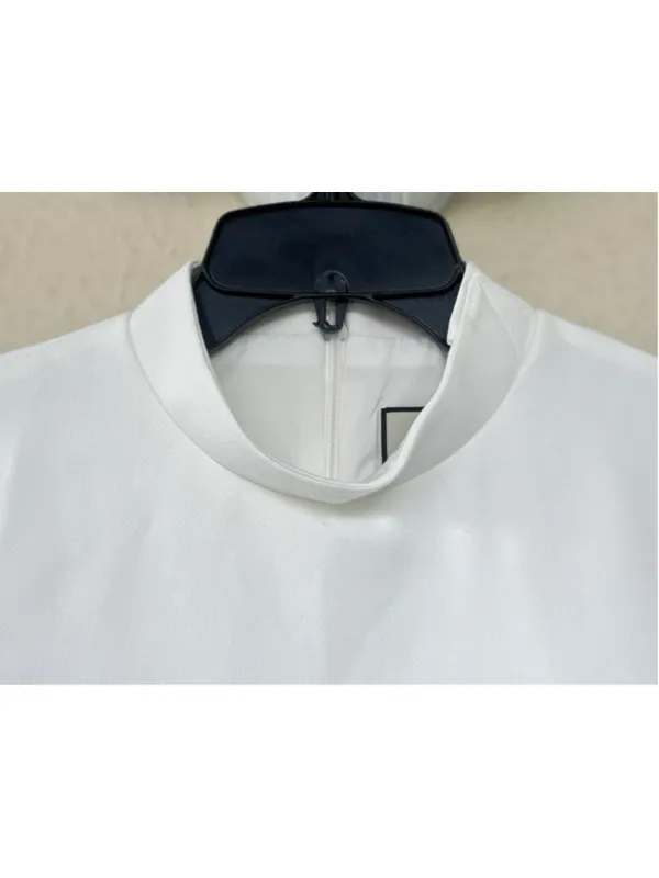 New Tuckernuck Women White Feather Cuff Shift Ellie Mini Dress L Wedding Bridal - Image 5