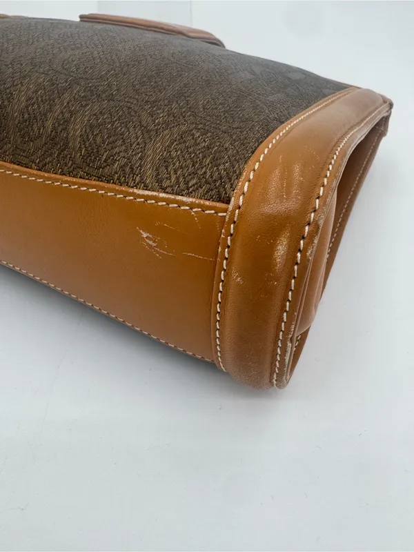 GUCCI Vintage GG Monogram Silk Jacquard Wristlet Clutch Brown - Image 4