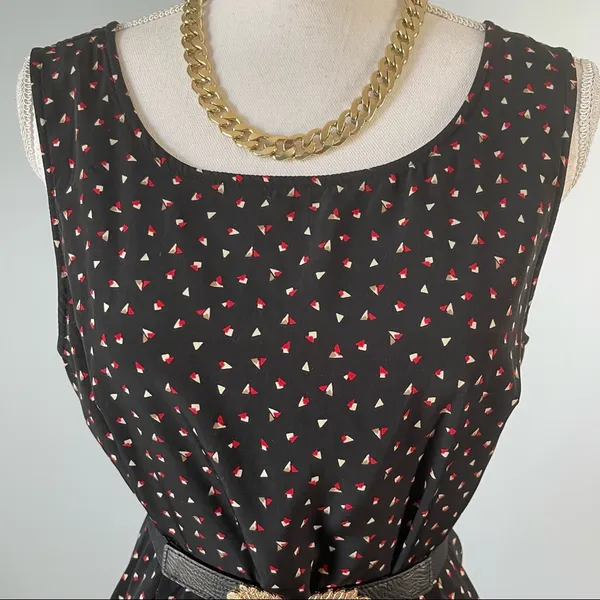 FOREVER 21 | Geometric Shapes Fit & Flare Sleeveless Dress Sz L - Image 3