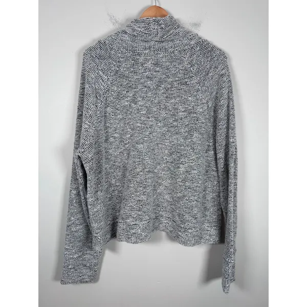OFFLINE by Aerie Cowl Neck Hoodie Women XL Black White Marled Athleisure - Image 5