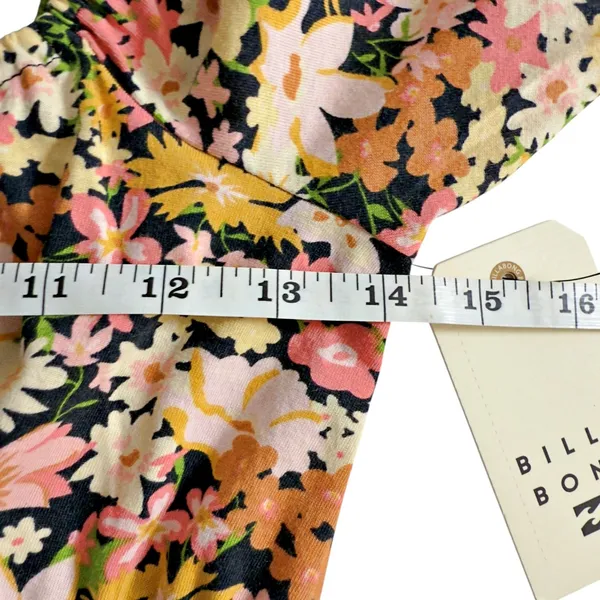Billabong Get Along Puff Sleeve Crop Top Size Floral - Image 9