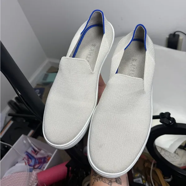 Rothy’s The Original Slip-On Sneaker Off-White/ Light Gray Sz 10 - Image 15