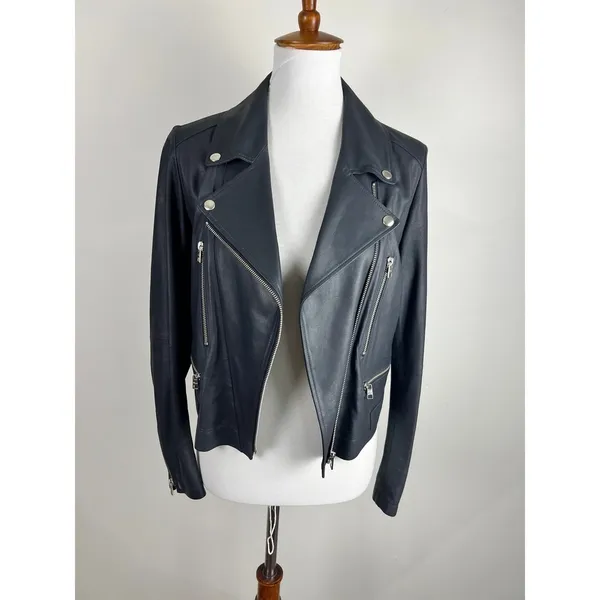 Rawtus Japanese Designer Goatskin Leather Moto Jacket Black 40 M - Image 13