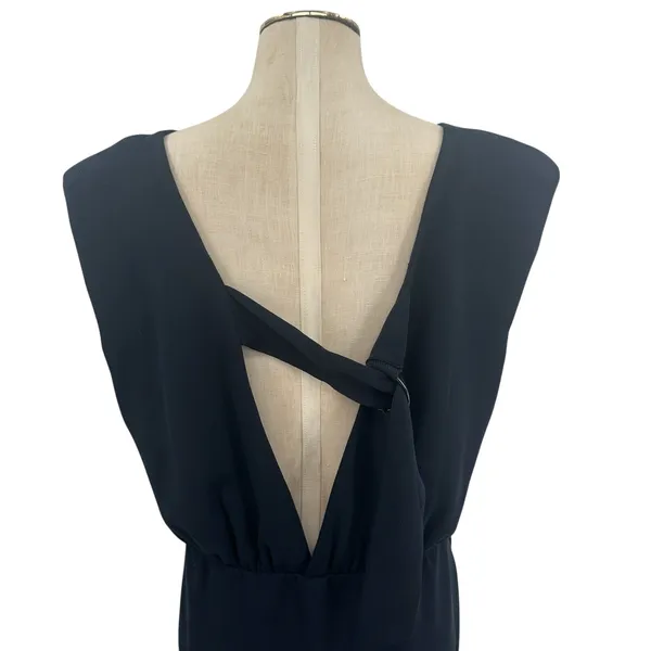 Free People Runaway Knit Mini Dress‎ Sleeveless Draped Black Size XL - Image 8