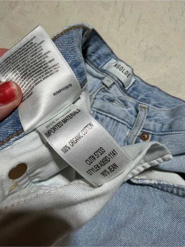 Agolde 90sLight Wash Straight Leg Jeans NEEDS REPAIR 27 - Image 9