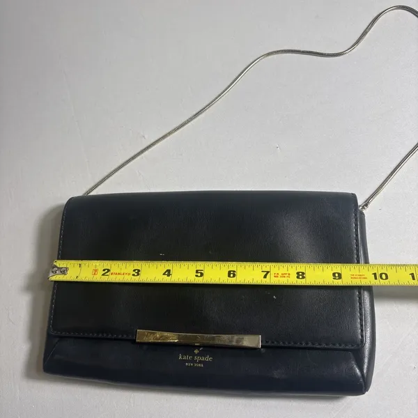 Kate Spade Black Leather Hanley Camden Way Shoulder Bag Gold Strap Purse‎ READ - Image 6