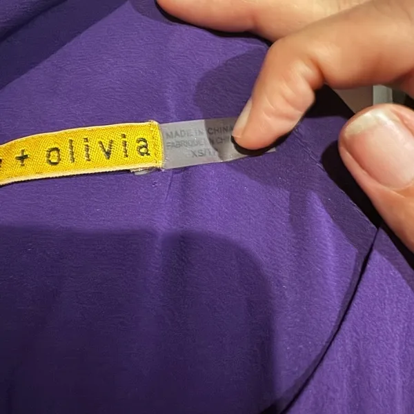 Alice + Olivia 100% Silk Racerback Mini Dress‎ in Purple Size Extra Small - Image 4
