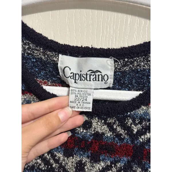 Vintage Fair Isle Sweater Cosby Retro Cabincore Cozy Grandmacore Shoulder‎ Pads - Image 4