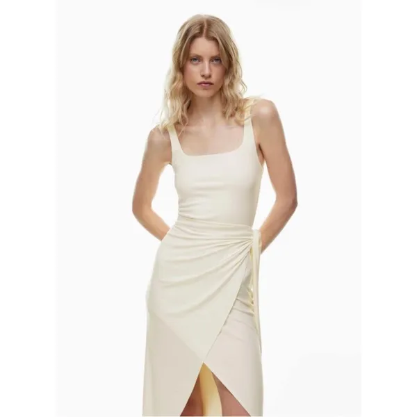 Aritzia Wilfred Saturn Wrap Dress White Sleeveless Womens Size L‎ - Image 2