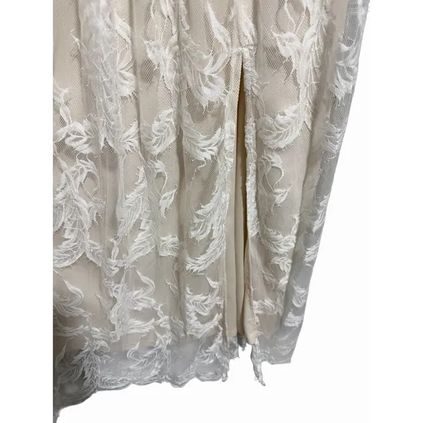Baltic Born‎ Cozette Lace Gown White Nude Maxi Wedding Romantic Women's Size L - Image 9