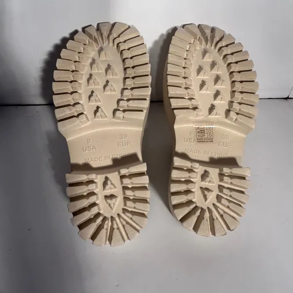 Play Platform Clogs Sandals Cream White Chunky Lug Sole Mule Shoes Size 8 EUR 39 - Image 9