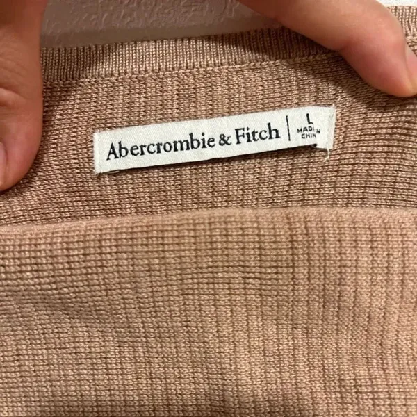 Abercrombie & Fitch Ribbed Knit Camisole Tank Top Brown Minimalist Size Large - Image 3