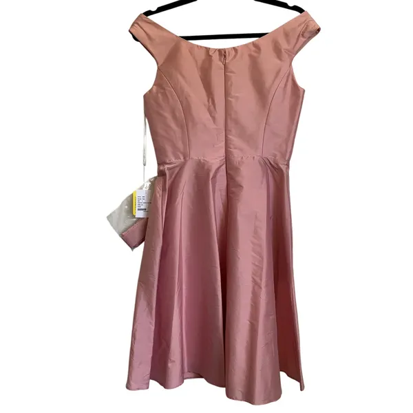 NWT‎ Alfred Sung Off the Shoulder Cocktail Dress in Twirl Pink - Image 2