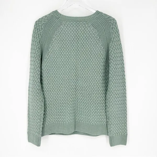 Fancy Stitch Textured Knit Sweater Women's Size XL Green Cozy‎ Core - Image 3