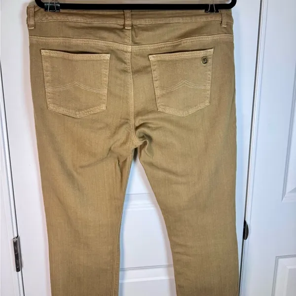 Michael Kors Khaki Stretch Twill Brown minimalist everyday denim Jeans Size 12 - Image 5