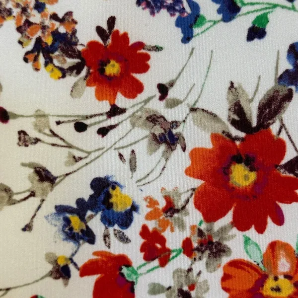 EXPRESS‎ Floral High Waisted White Red Blue Pencil Skirt Size 6 - Image 3