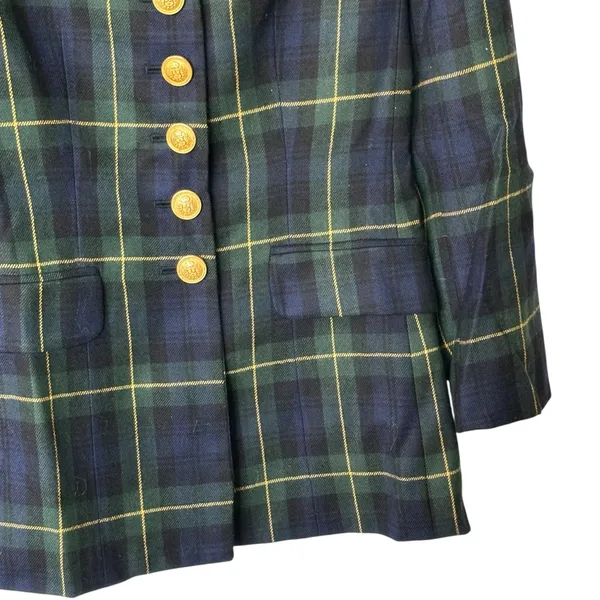 Embassy Row 2P VTG pure wool Plaid Tartan oxford timeless blazer - Image 9