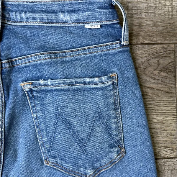 MOTHER The Tripper Ankle Fray Blue Distressed Straight Leg Jeans - Image 8