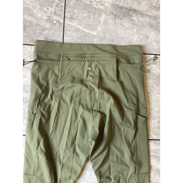 Halara NWOT Women Olive Green High Waisted 7/8 Active Leggings Pockets Size L - Image 2