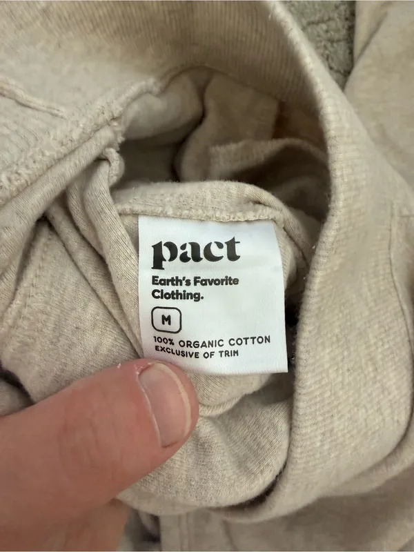 Pact Airplane Joggers Organic Cotton Beige Pull On Pants Medium - Image 7
