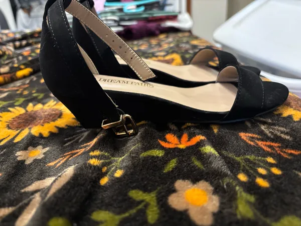 Dream Pairs Black Low Wedge Ankle Strap Flat Shoes - Image 4