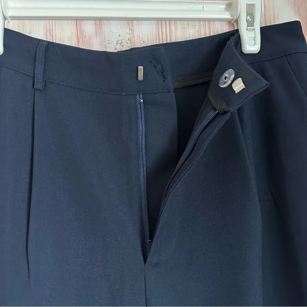 Cider Navy Blue Mid Rise Pleated Straight Leg Pants Size XL - Image 12