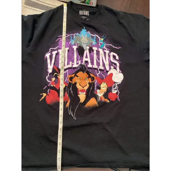 Disney Villains "Electric Group" Black T-Shirt Hades Scar Jafar Captain Hook XL - Image 5