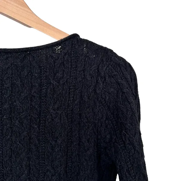LRL Ralph Lauren Dark Gray Cable Knit Sweater Sz S - Image 3