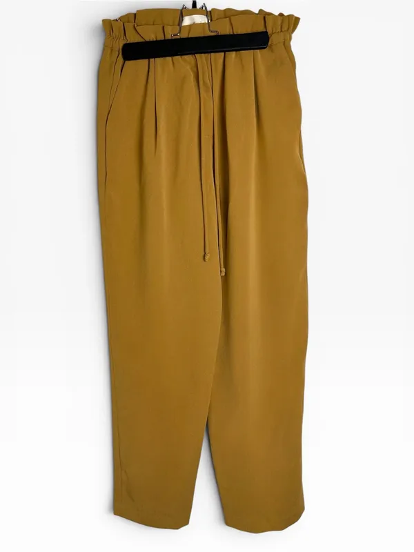 NEW Aritzia Wilfred Kari Paperbag Pants Mustard Yellow Relaxed Fit Size S chic - Image 6