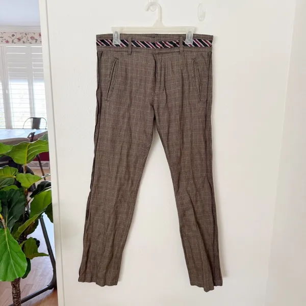 Vintage Moschino Jeans Plaid Tartan Pants Sz 30 - Image 2