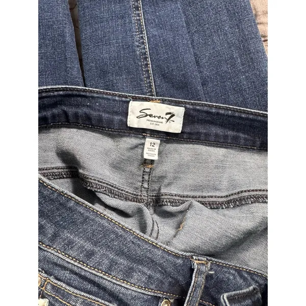 NWOT Seven7 Relaxed Fit High Waist Pieced Barrel Jeans in Canyon Size 12 - Image 5