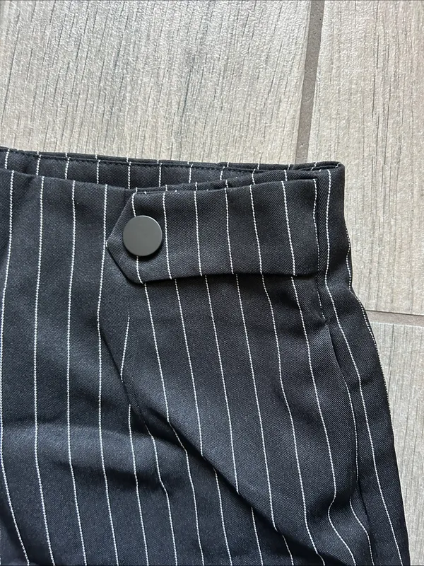 Cider Black Pinstripe Wide-Leg Pants - Image 3