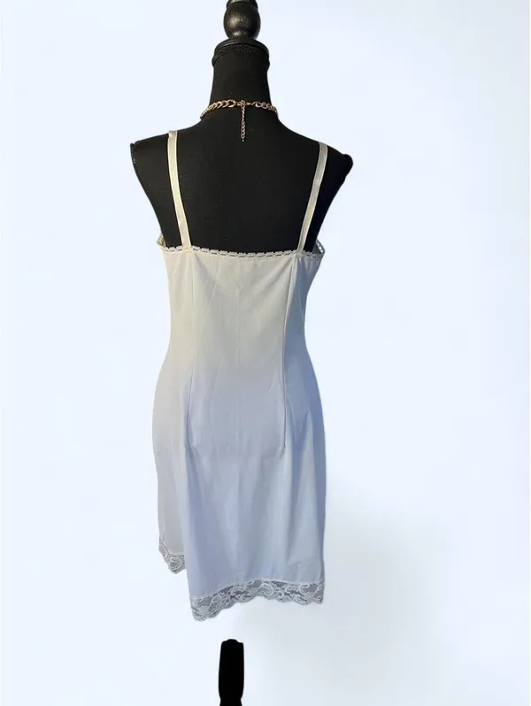 Vintage Shadowline White Lace Coquette Fairycore Full Slip Dress Size 34 🤍 - Image 4