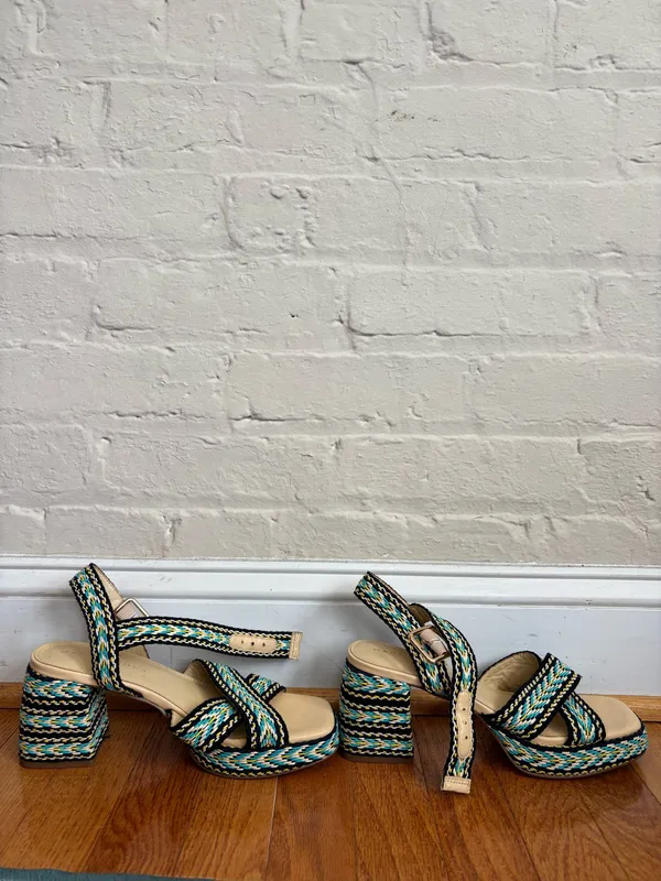 Marc Fisher Woven Heeled Sandals - Image 2