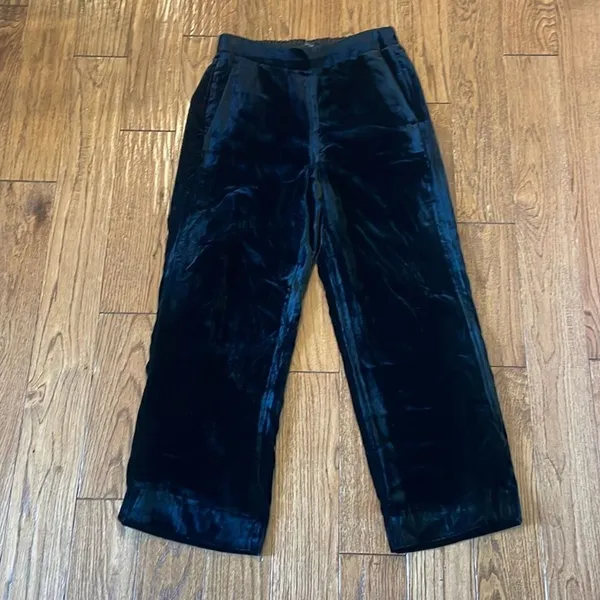 J.Crew velvet black high rise pull on pants size 2 - Image 3