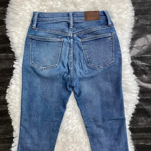 Madewell Medium Wash Denim High Rise Skinny Jeans Button Fly Casual Normcore - Image 6