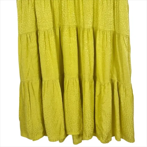 Anthropologie Maeve Sacha Jacquard Tiered Tunic Mini Dress Yellow Size Small - Image 4