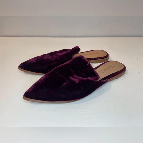 Madewell Women’s Gemma Mule Velvet‎ Purple with Pointed Toe Shoes Size 6 - Image 2