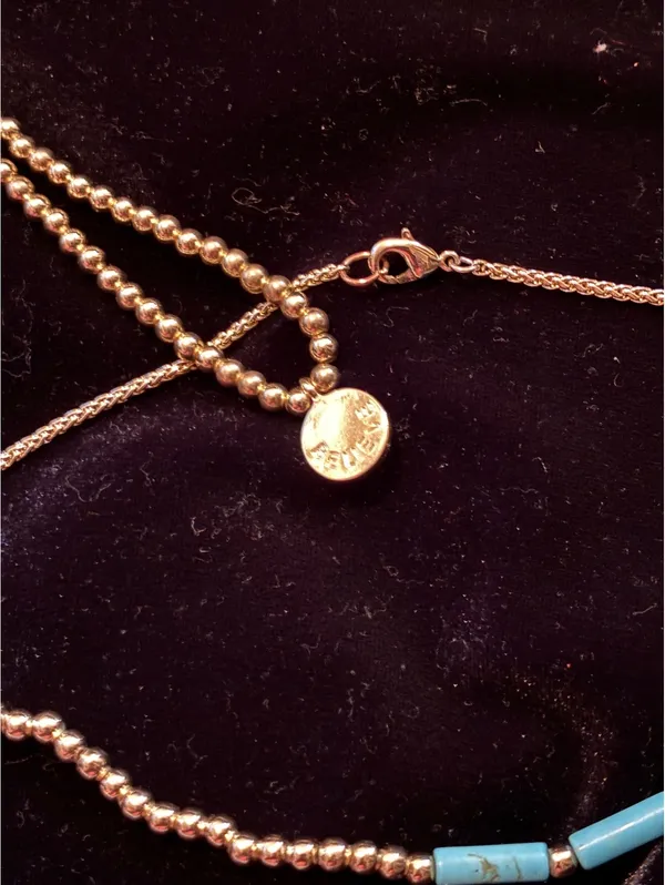 Boho Layered Gold Beaded Necklace Set - Image 4