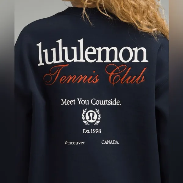 Lululemon NWT Heavyweight Fleece Pullover Tennis Club Sweater Top Blue Size M - Image 4