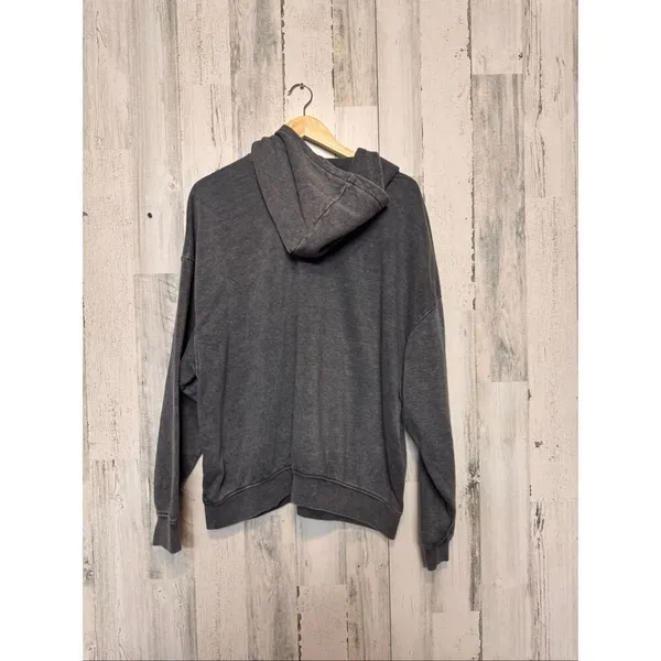 H&M Divided Hoodie Womens XXL Dark Grey Acid Wash Queen of Your Heart Graphic - Image 6