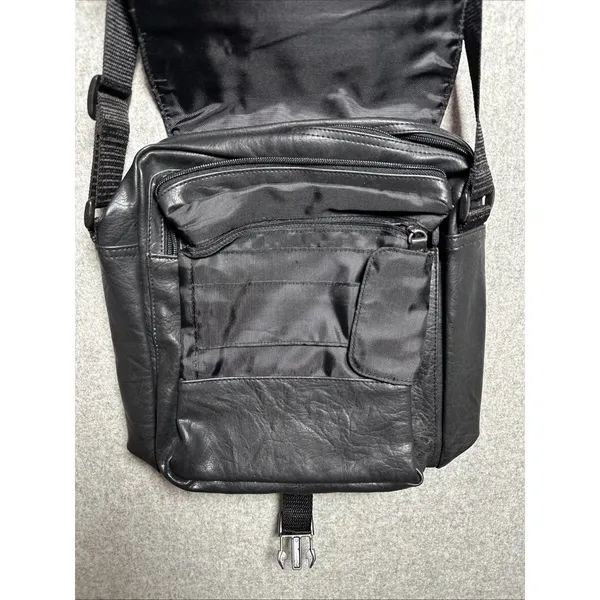 Vintage Totes‎ Shoulder Bag Purse Black 90s Pockets Zip Adjustable Travel 90s - Image 9