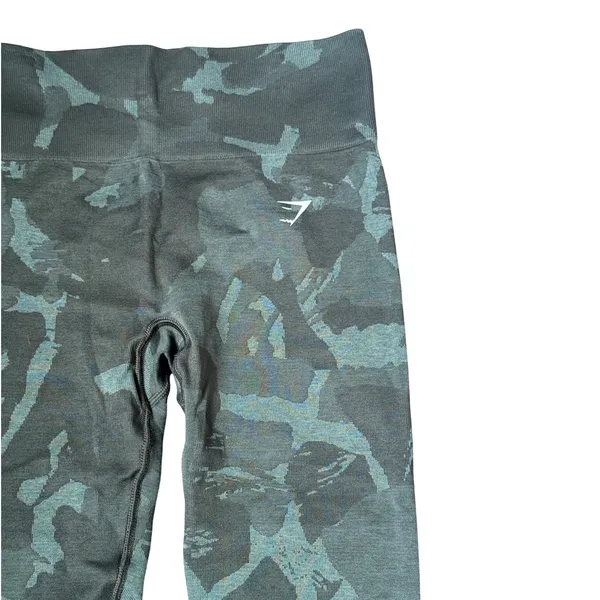 Gymshark Adapt Camo Seamless Leggings Womens Small Green Grey Scrunch Bum B1A2K - Image 3