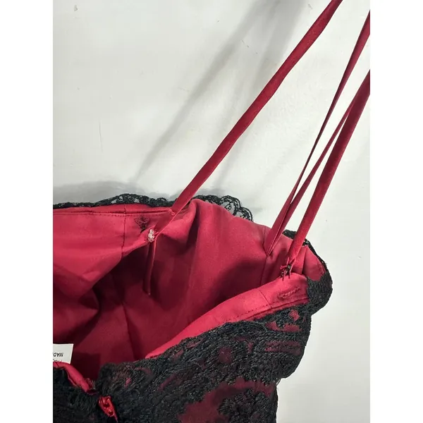 Alexia Admor Red Satin Black Lace‎ Corset Gown 2 Whimsigoth Vampcore Gothic Glam Formal Prom - Image 6