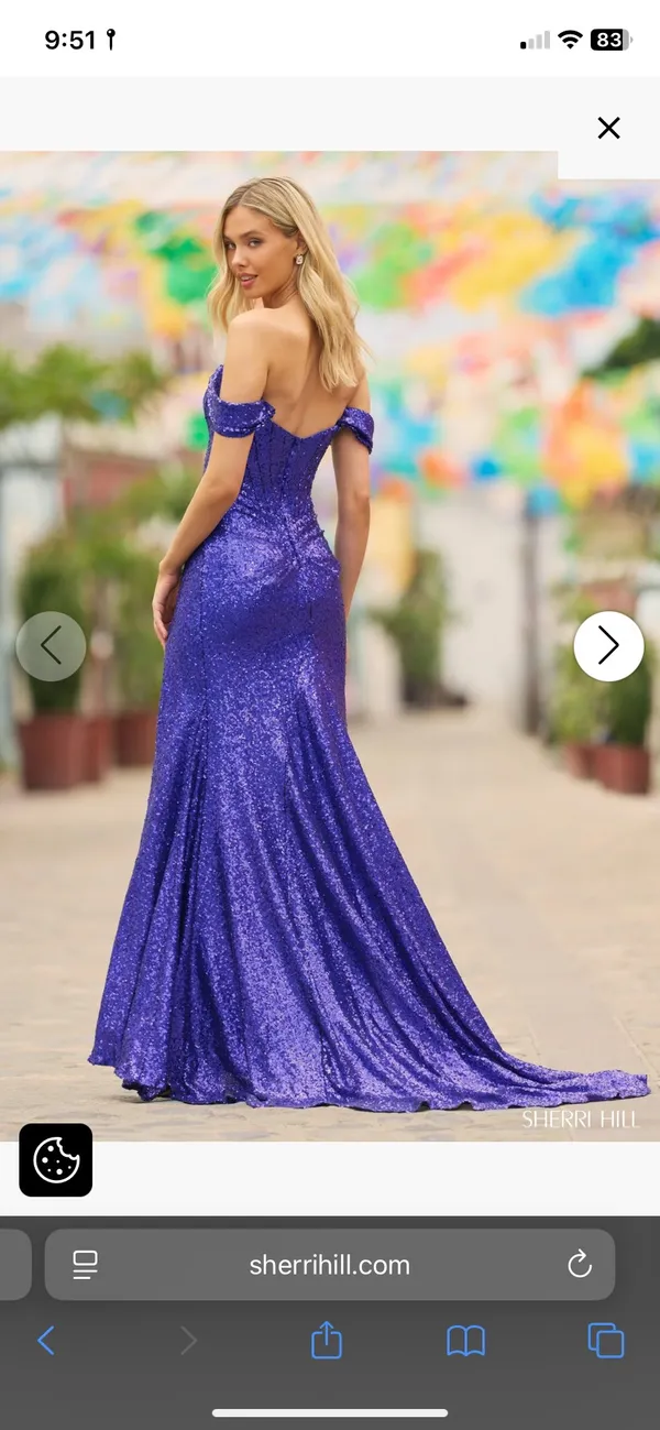 Sherri Hill Prom Dress Teal - Image 3