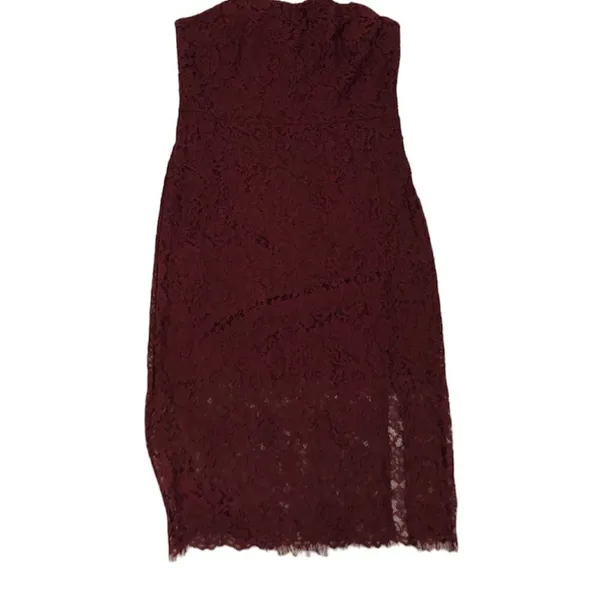 ✨ Express burgundy red Front Slit Lace Sheath Dress✨ - Image 5