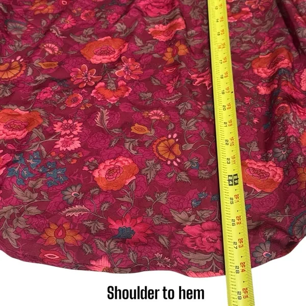 Lauren Ralph Lauren Multicolor Floral Satin Like Long Sleeve Blouse Size‎ M - Image 10