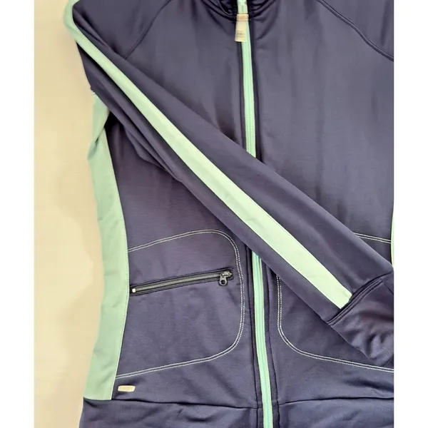 Alo Yoga CoolFit Jacket Womens Navy Blue Colorblock Full‎ Zip Running Medium - Image 9