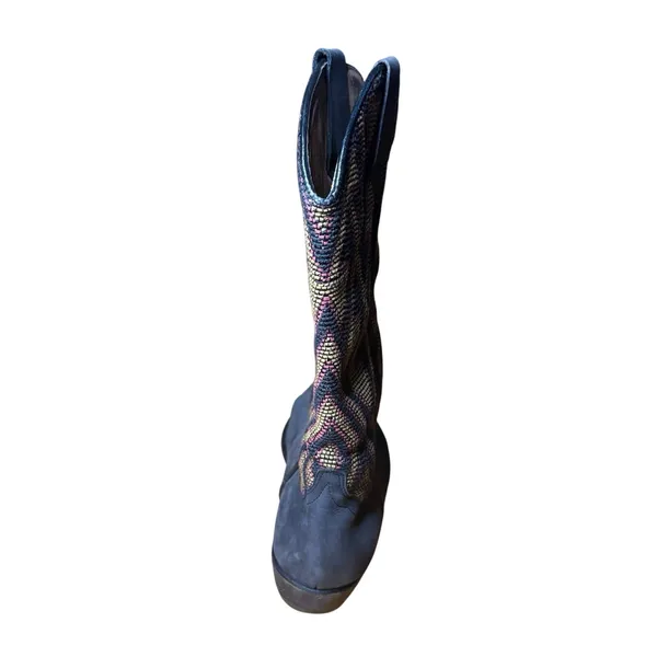 Vintage 80s 90s Guess by Georges Marciano Southwestern Tapestry Cowboy Boots 9 - Image 4