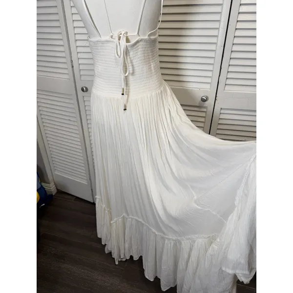 FREE PEOPLE WHITE FUN IN THE SUN MAXI DRESS SZ Large - Image 10